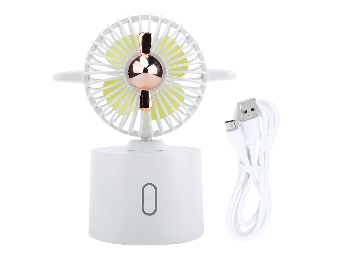 Ventilador De Mesa Portátil Usb Recargable Con Cabeza Oscilante Para Dormitorio Y Oficina Blanco
