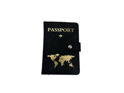 Porta Pasaporte Con Bloqueo Rfid: Billetera De Viaje Segura Black
