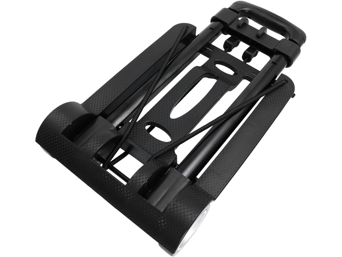 Carrito De Compras Plegable Multifuncional, Negro, Acero Ligero, Asa Ajustable, Carrito Con Ruedas