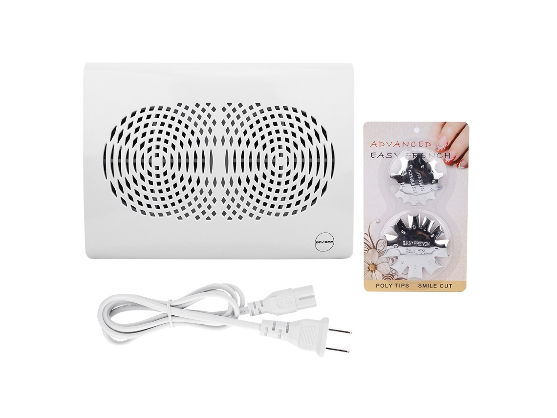 Aspiradora recolectora de polvo de uñas con doble ventilador de 20 W para salones de belleza.