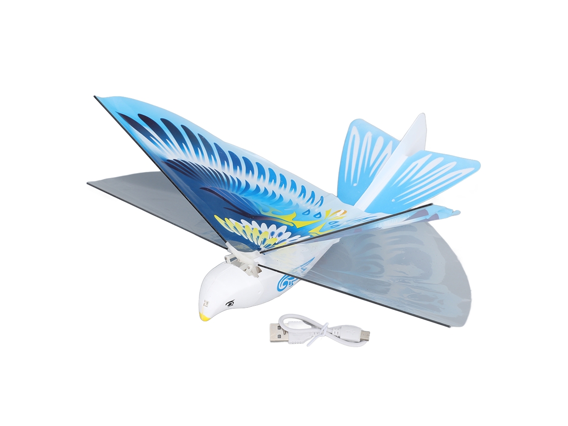 Brinquedo Pássaro Voador Automático Usb Azul 75mah Luz Led Colorida Pombos Elétronicos Para Crianças