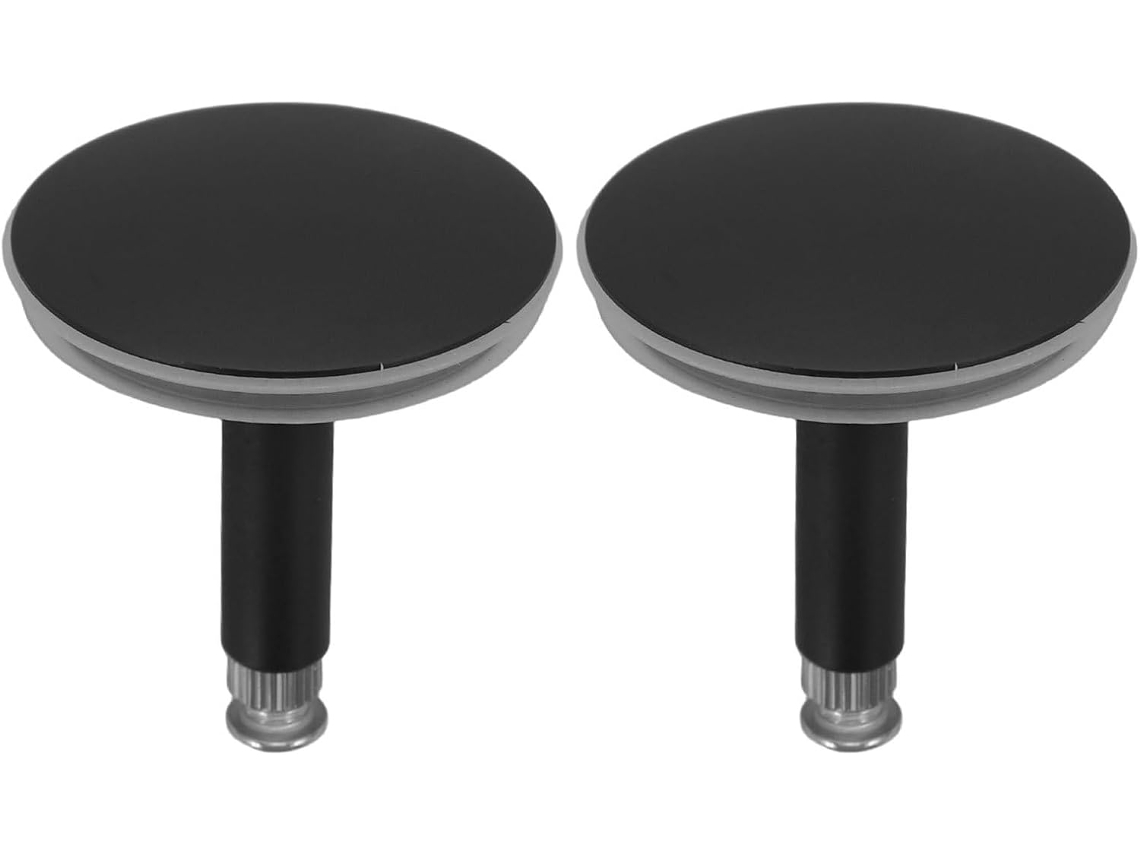 Juego de 2 tapas de desagüe metálicas de 43 mm con filtro para pelo, giratorias, para cocina, baño...