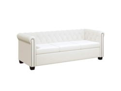 Maison Exclusive - Sofá Chesterfield De 3 Plazas Cuero Sintético Blanco