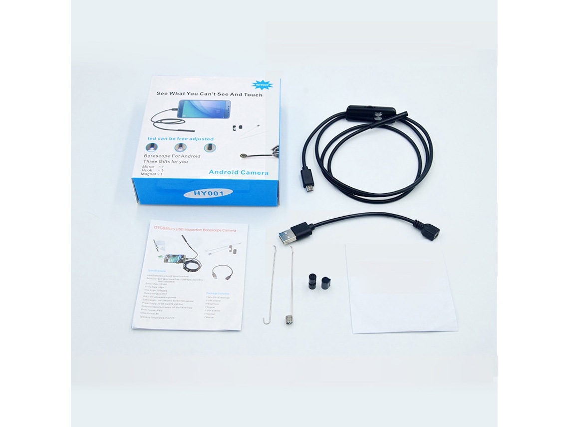 Endoscopio Hd Para Teléfono Usb Flexible Impermeable 7mm 1m Accesorio