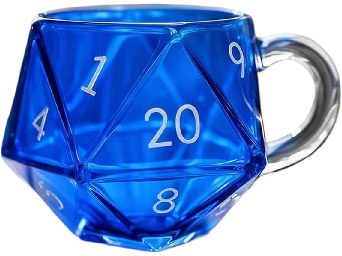 Taza Vasos Vidrio Para Juegos Desayuno Dados Poliédricos, Vaso Descansos, Fiestas Cumpleaños,