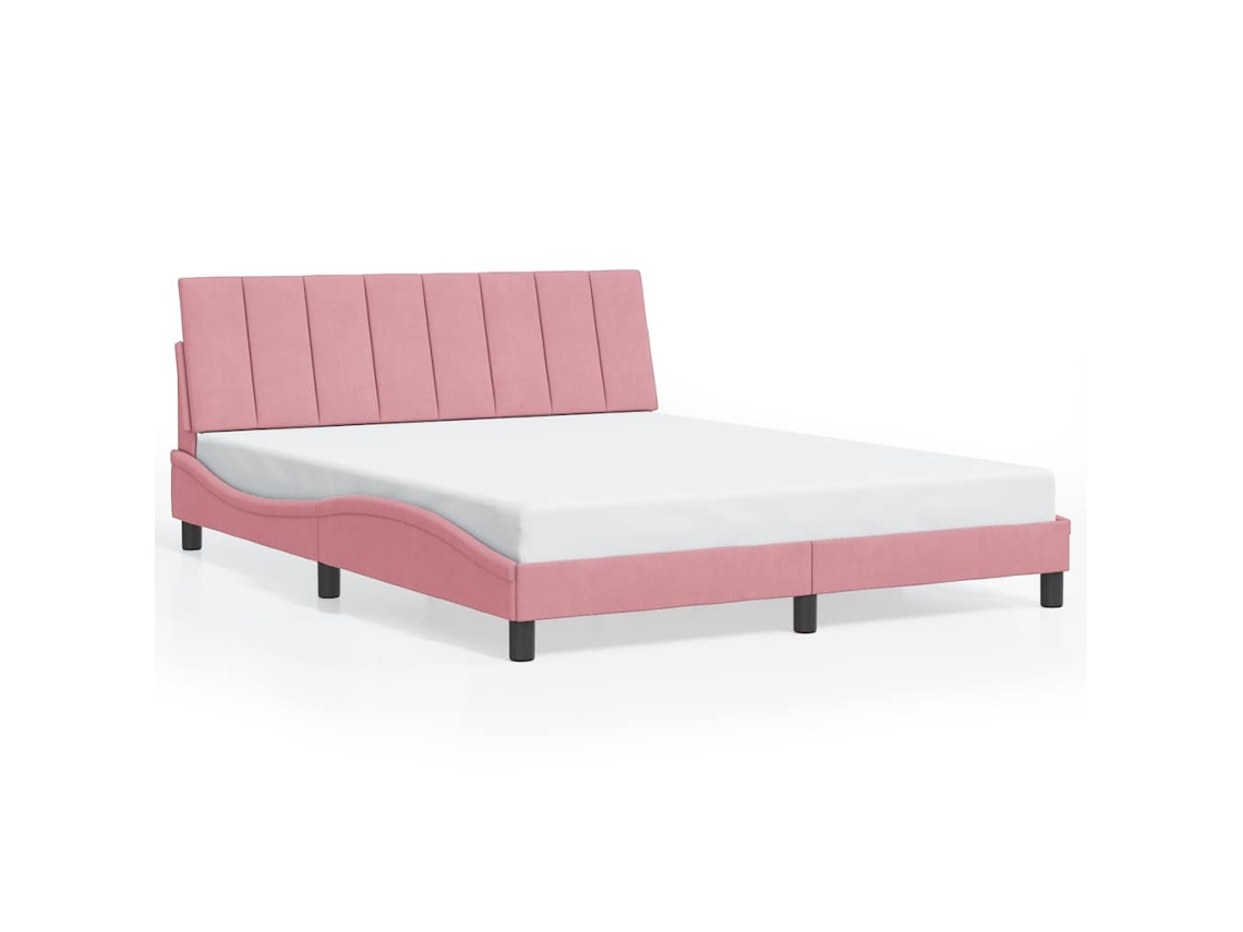 Maison Exclusive - Estructura De Cama Sin Colchón Hanko Terciopelo Rosa 160x200 Cm