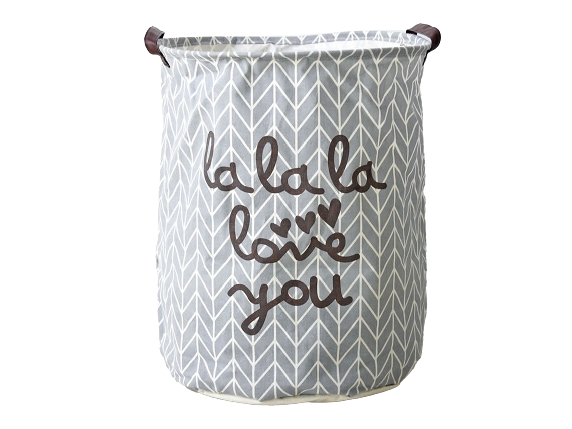 Cesta Redonda Plegable De Algodón Y Lino Para La Ropa Sucia, Ideal Para El Hogar O Dormitorios - Gris