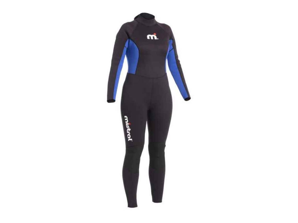 Terno de Neoprene Feminino Manga Longa com Zíper Nas Costas Ocean Preto Xlmistral