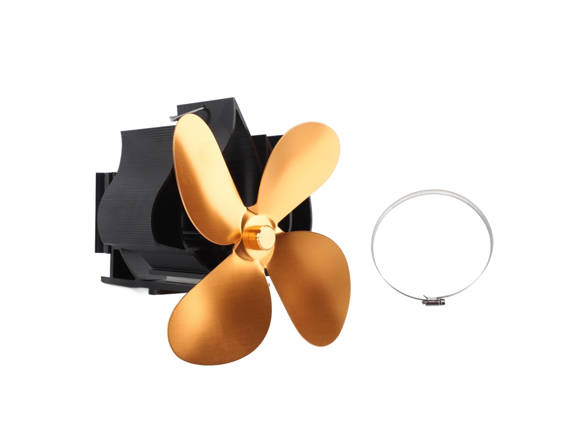 Ventilador de pared para chimenea de calor con 4 aspas