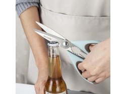 Tijeras De Cocina Linjou Multiusos, Hoja De Acero Inoxidable, Mango Antideslizante Y Tapa Protectora Con Abridor De Botellas
