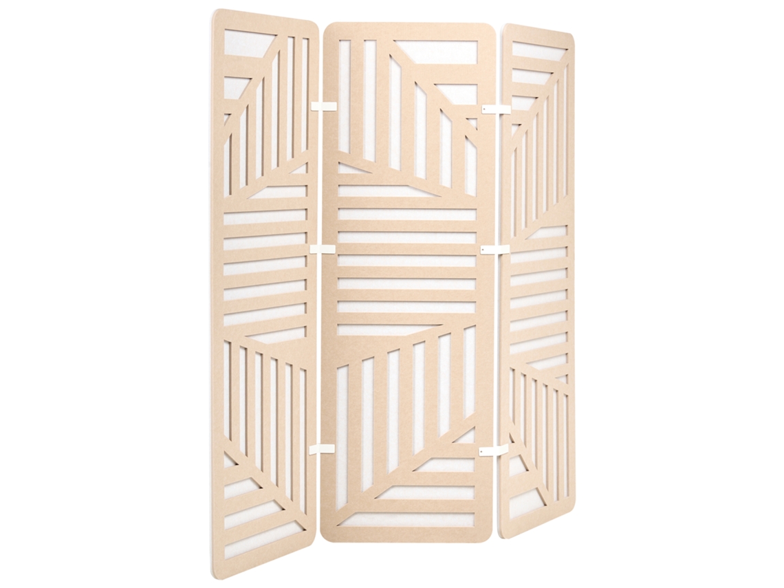 Biombo de 3 paneles Futura Cream 180 cm x 180 cm Beliani