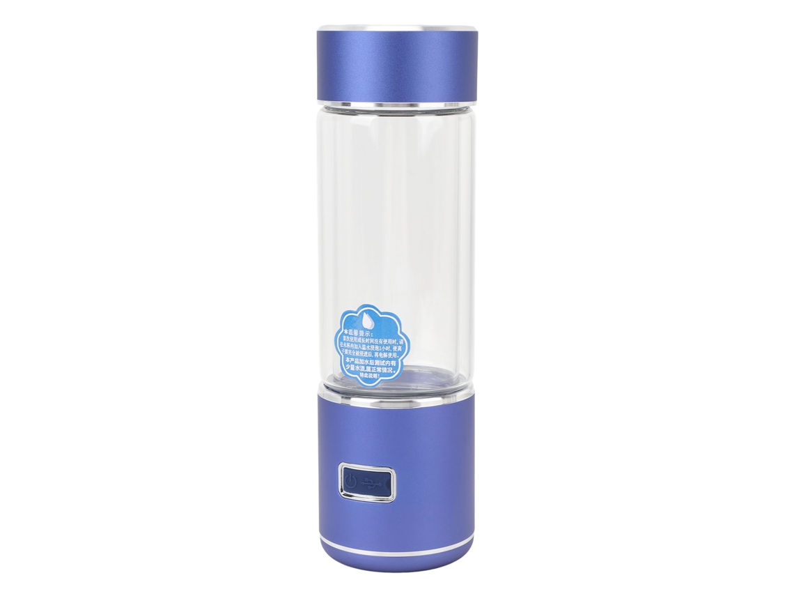Botella De Agua De Hidrógeno De Alta Concentración (1600 Ppd), 300 Ml, Vidrio Antideslizante, Ideal Para Regalo, Color Azul.