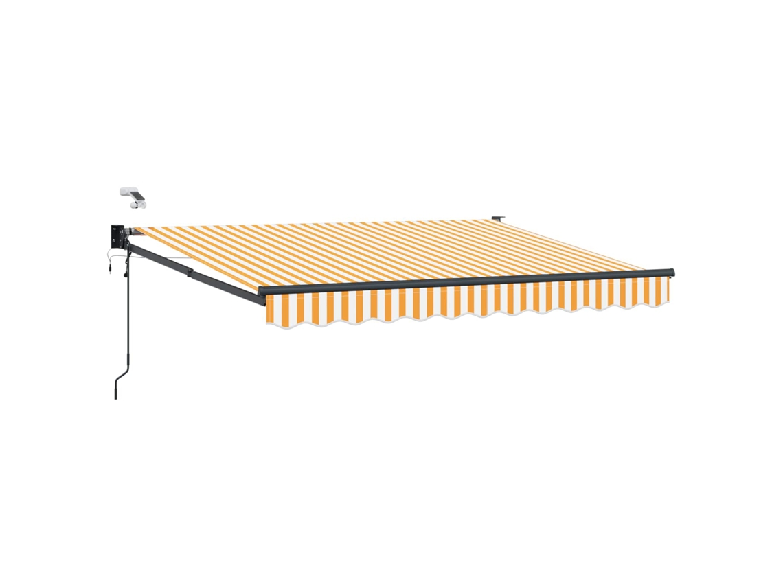Toldo eléctrico retráctil, amarillo y blanco, 3,5 x 2 m, VIDAXL