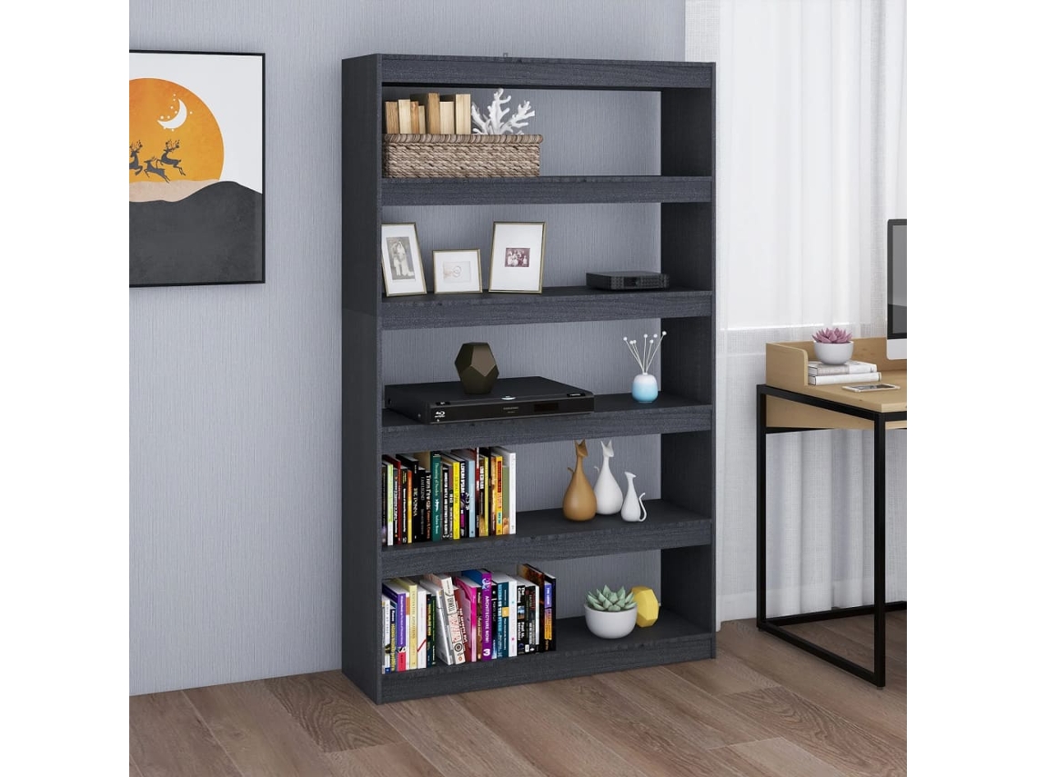 Estantería/Divisoria Aparador 100X30X167,5 Cm Pino Macizo Gris