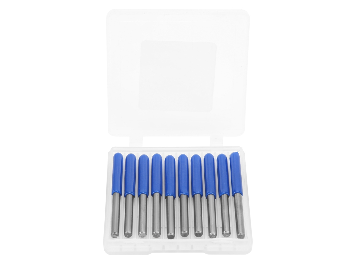 10 Brocas De Grabado De Carburo De Tungsteno V 3,175 Mm 20° 2 Puntas Para Fresadora