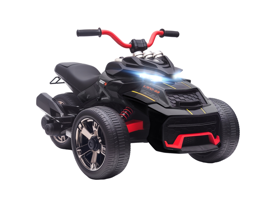 Quad Eléctrico Infantil 12v 3 Ruedas 2 Motores Mp3 3-5km/h Negro