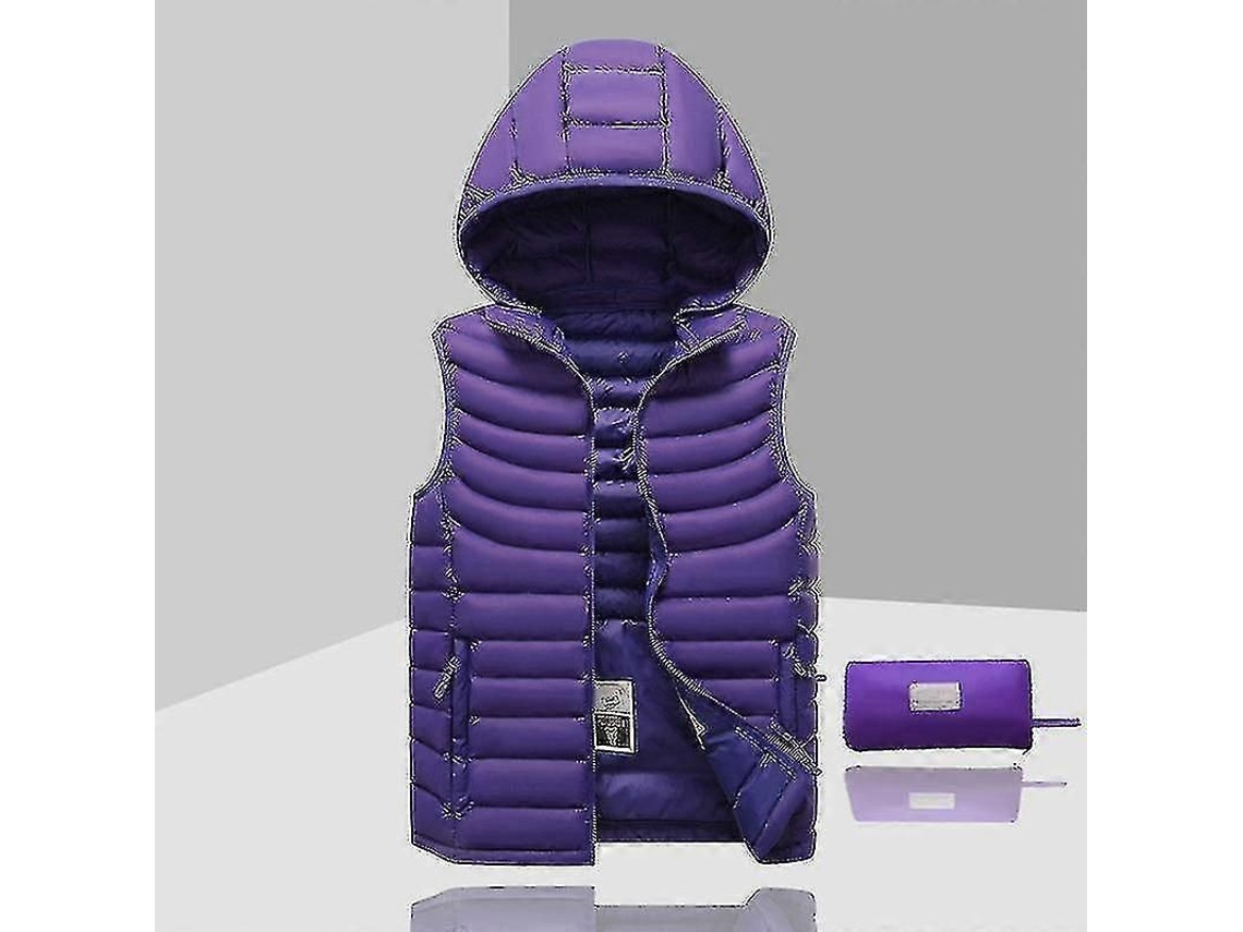 Chaqueta sin mangas con capucha desmontable para hombre, poliéster, azul, negro, verde, gris, blanco, beige, naranja, morado | Sin marca
