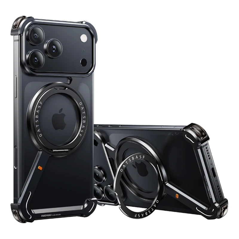 (iphone 17 Pro Negro) Funda Metálica Magnética Para Teléfono, Compatible Con El Soporte Magsafe De 360°.