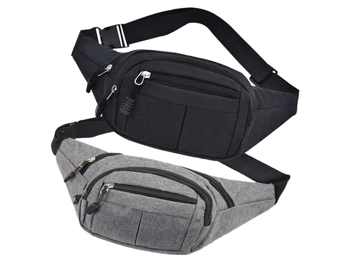 2026-linjou 2 Paquetes Bolsos Transversales Grandes, Billeteras Para Correr, Regalos Deportivos (gris Y Negro)