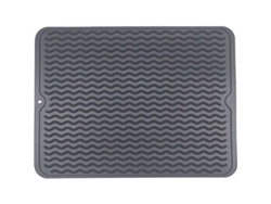 Alfombra de silicona JEIIBRZUI para drenar utensilios de cocina Color gris estilo nórdico 30 x 40 cm