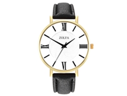 Reloj De Pulsera De Cuarzo Para Parejas Con Correa De Pu, Estilo Sencillo, Negro.