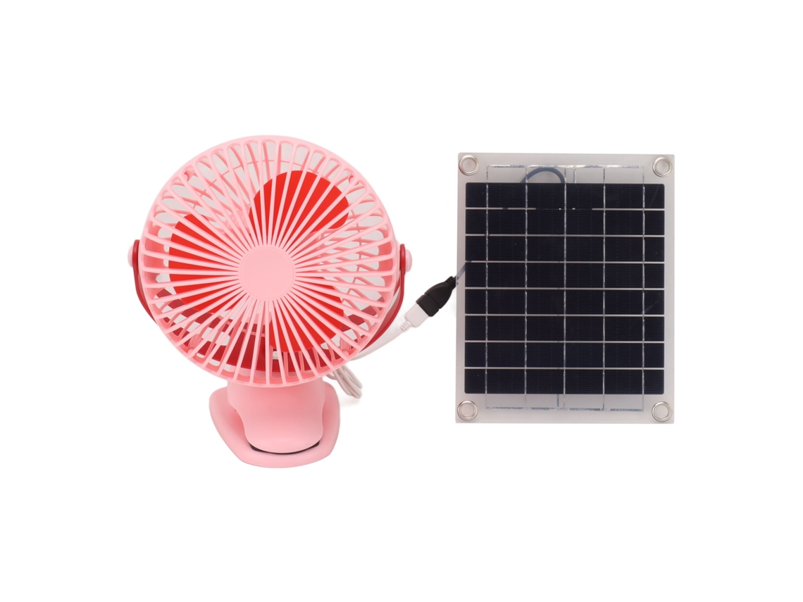 Ventilador Solar De 10w De Silicio Monocristalino De Rotación Doble Sin Escobillas Para Rv Mascotas Portátil Rosa
