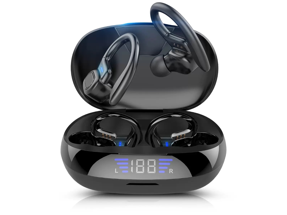 Auriculares Deportivos Estéreo Inalámbricos Con Micrófono, Resistentes Al Agua, Estilo Gancho Para La Oreja.