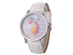 Reloj De Pulsera De Lujo Para Mujer, Elegante Y Práctico, Con Correa De Cuero Y Esfera Redonda Blanca.