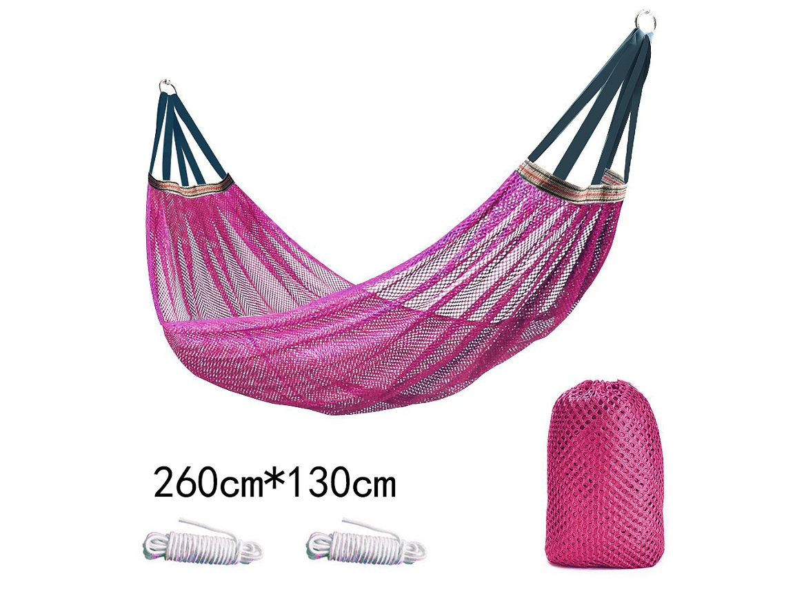 Hamaca de exterior Siurn, tejido de malla de nailon transpirable (260 x 130 cm), color rosa