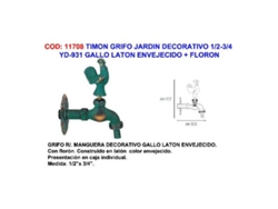 Timon grifo jardin decorativo yd931 gallo 1-2-3-4 laton env+flor