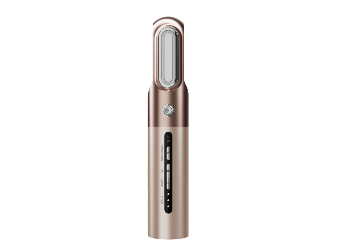 (Oro) Dispositivo de infusión por vibración ultrasónico con iones negativos para uso doméstico, hidratación facial nano para belleza.