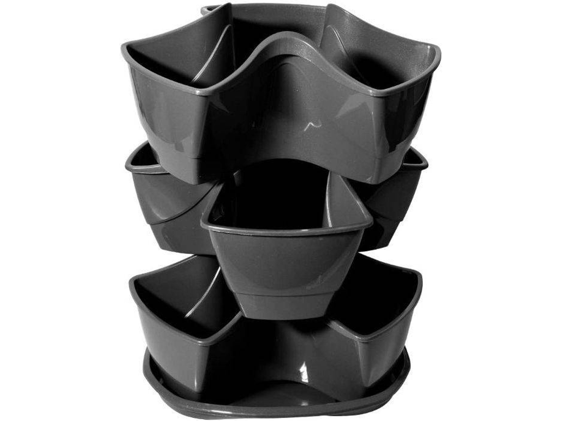Maceta PROSPERPLAST Coubi Trio (Gris)
