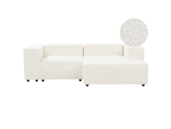 Sofá esquinero BELIANI Aprica de Bouclé Blanco 240x180x68