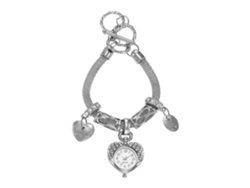 Reloj De Pulsera Para Mujer Zhoulianfa Zlf0391 Con Esfera En Forma De Corazón Y Diamantes De Imitación (plateado)