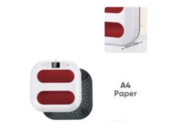 Prensa térmica, temperatura ajustable, apagado automático de seguridad, color rojo.