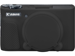 Funda de silicona para cámara Canon PowerShot SX740/SX730 HS con tapa de lente extraíble, color negro GERTIZ