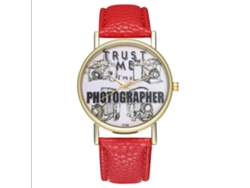 Reloj De Pulsera Unisex De Cuarzo Elegante, Duradero, Diseño Moderno (rojo)