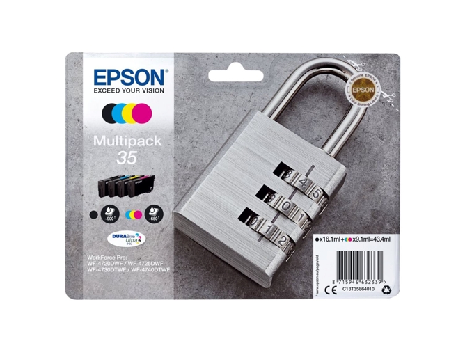 Pack ahorro cartuchos de tinta original EPSON 35XL, Candado, C13T35964010, T3596