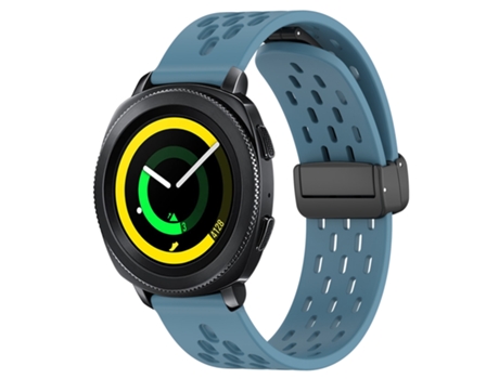 Correa de reloj inteligente para Samsung Galaxy Gear Sport Correa de reloj de silicona de 20 mm con cierre magnético plegable (azul)