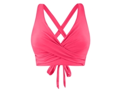 Traje de baño de bikini con aros y escote en V para mujer, sujetador push up de cobertura completa (z01pink, M)