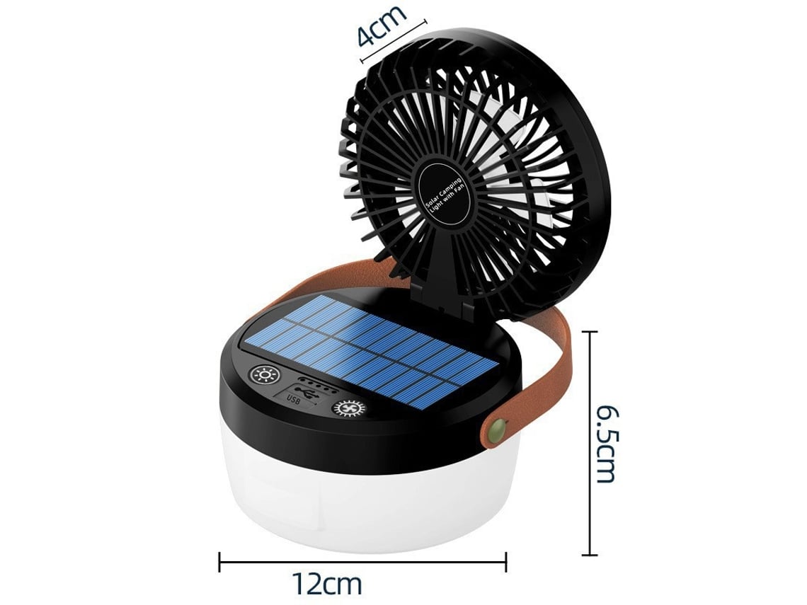 Ventilador Portátil Eifson Plegable Con Linterna Recargablenegro
