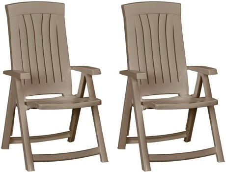Conjunto 2 Sillas de jardín reclinables Corsica KETER marrón