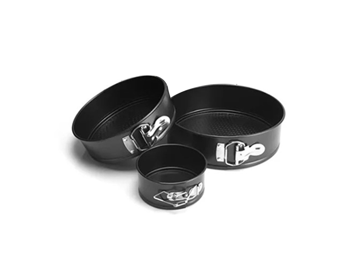 Molde antiadherente para tarta de queso de 3 piezas, sellado eficiente, fácil de desmoldar, negro