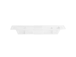 Cesta retráctil para guardar champú y gel de ducha en la bañera, color blanco