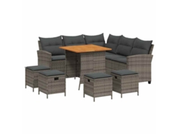 Maison Exclusive - Juego De Sofás De Jardín En Forma De L Con Cojines 6 Pzas Gris