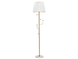 Lámpara De Pie App/abbiti - Lámpara De Pie 2 En 1 De Metal Dorado Con 5 Ganchos Y Pantalla Blanca Ø 41x173 Cm - Glam Design