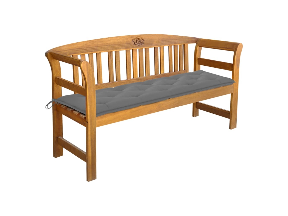 Lovely Home Banco de Jardín con Cojín 157 Cm Madera de Acacia Maciza