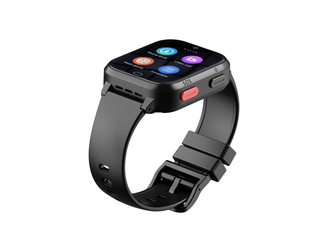 (negro) Reloj Con Teléfono 4g Para Niños De Banda Completa Con Posicionamiento Gps