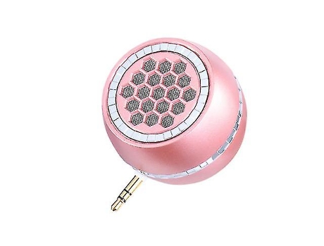 Altavoz portátil Mini altavoz para teléfono con interfaz de audio auxiliar de 3,5 mm, oro rosa BISBISOUS