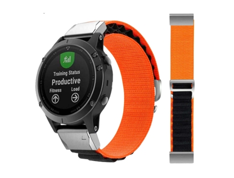 Correa Alpine G-Hook Ajustable Garmin Fenix 7 Sapphire Solar Edition Naranja y Negro